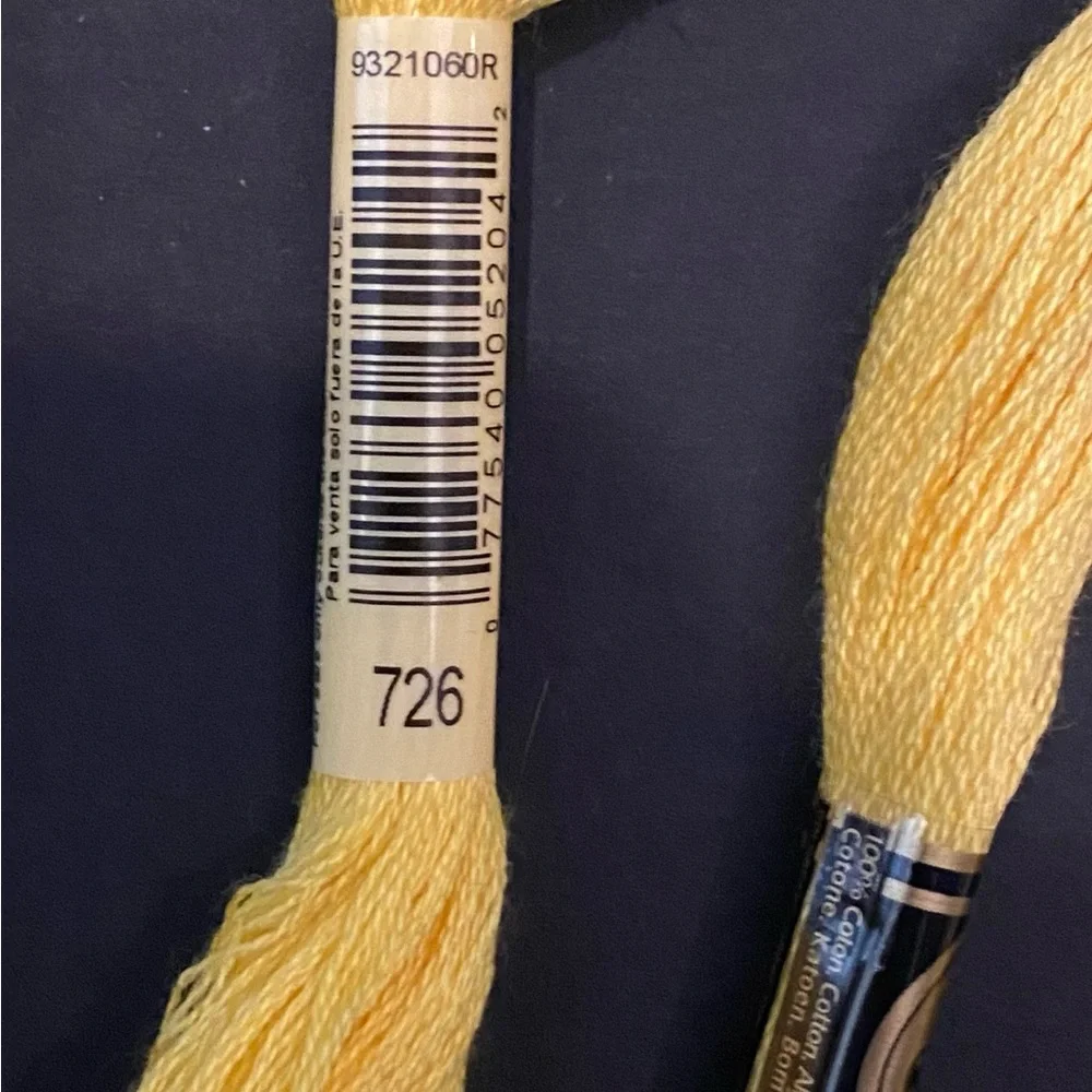 DMC Embroidery Floss Skeins in Pale Pink & Bright Yellow New